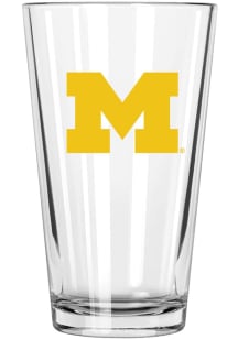White Michigan Wolverines 17oz Color Logo Mixing Pint Glass