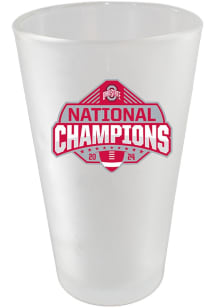 White Ohio State Buckeyes 2024 Football National Champions 17oz Frosted Pint Glass