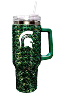 Michigan State Spartans 40oz Bling Stainless Steel Tumbler - Green