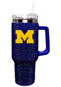 Yellow Michigan Wolverines Bling 40 oz Stainless Steel Tumbler