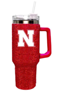 Red Nebraska Cornhuskers Bling 40 oz Stainless Steel Tumbler