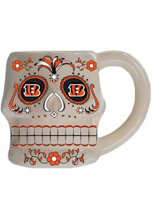Cincinnati Bengals Sugar Skull Ceramic Mug - Black