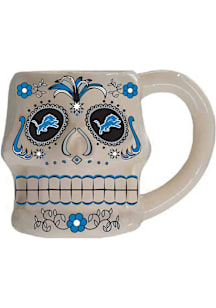 Detroit Lions Sugar Skull Ceramic Mug - Blue