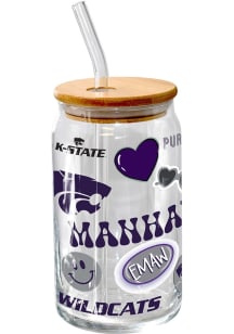 Purple K-State Wildcats 16oz Local Glass Can Pint Glass