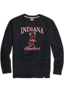 Rally Indiana Hoosiers Mens Black Triblend Vintage Number One Long Sleeve Fashion Sweatshirt