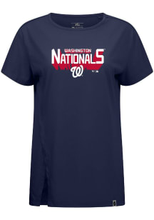 Levelwear Washington Nationals Womens Navy Blue Influx Retro 3D Short Sleeve T-Shirt