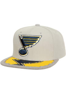 Mitchell and Ness St Louis Blues Grey Munch Time Snapback Mens Snapback Hat