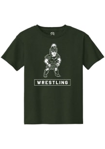 Youth Michigan State Spartans Green Summit Sportswear Sparty Playing Wrestling Short Sleeve T-Shir..