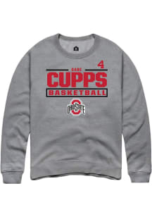 Gabe Cupps Rally Mens Graphite Ohio State Buckeyes NIL Stacked Box Player Crew
