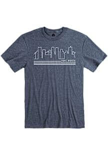 Rally Dallas Ft Worth Navy Blue Skyline Short Sleeve Fashion T Shirt