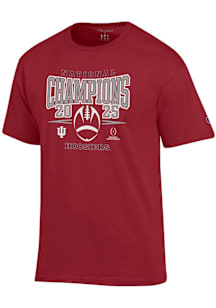 Champion Indiana Hoosiers Crimson 2025 College Football Champions Jersey Short Sleeve T Shirt