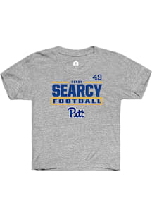 Henry Searcy Youth Grey Pitt Panthers NIL Stacked Box Short Sleeve Player T-Shirt