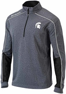 Columbia Michigan State Spartans Mens Black Heat Seal Omni Wick Shotgun 2.0 Long Sleeve Qtr Zip Pu..