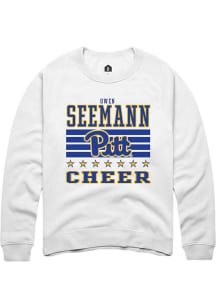 Owen Seemann Rally Mens White Pitt Panthers NIL Striped Player Crew