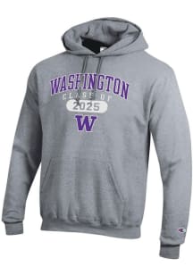 Mens Washington Huskies Grey Champion Class of 2025 Powerblend Hooded Sweatshirt