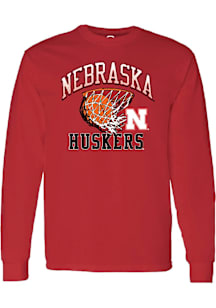 Summit Sportswear Nebraska Cornhuskers Red Basketball Net Long Sleeve T Shirt