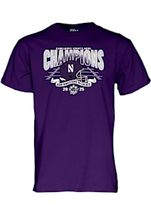 Blue 84 Northwestern Wildcats Purple 2025 Game Above Sports Bowl Football Champions Short Sleeve T..