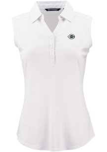 Cutter and Buck Cincinnati Reds Womens White Mono Forge Eco Polo Shirt