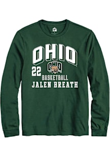 Jalen Breath Ohio Bobcats Green NIL Arch Logo Long Sleeve Player T Shirt
