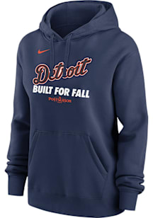 Nike Detroit Tigers Womens Navy Blue 2025 Postseason Participant AC Hooded Sweatshirt