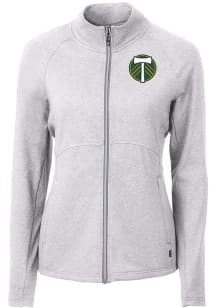 Cutter and Buck Portland Timbers Womens Grey Adapt Eco Knit Light Weight Jacket