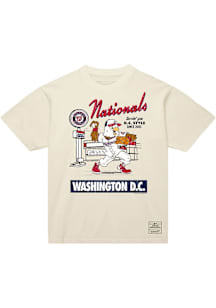Mitchell and Ness Washington Nationals White Deli Mascot Short Sleeve T Shirt