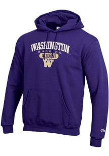 Mens Washington Huskies Purple Champion Pill Alumni Powerblend Hooded Sweatshirt