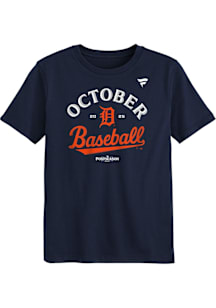 Detroit Tigers Boys Blue 2025 Postseason Participant Locker Room Short Sleeve T-Shirt