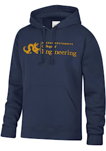 Drexel Dragons Mens Navy Blue COLLEGE OF ENGINEERING Embroidered Long Sleeve Hoodie