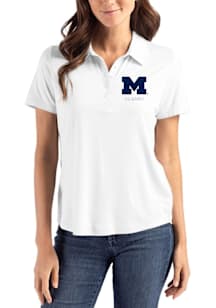 Cutter and Buck Michigan Wolverines Womens White Alumni Coastline Eco Short Sleeve Polo Shirt