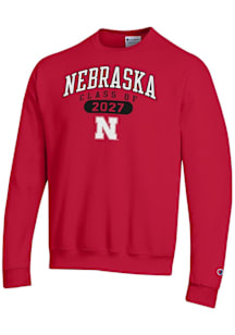 Champion Nebraska Cornhuskers Mens Red Class of 2027 Powerblend Long Sleeve Crew Sweatshirt