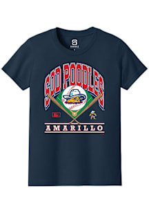 Summit Sportswear Amarillo Sod Poodles Youth Navy Blue Homefield Short Sleeve T-Shirt