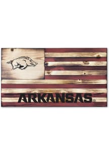 Jardine Associates Arkansas Razorbacks Wood Etched Flag Sign
