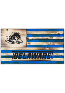 Jardine Associates Delaware Fightin' Blue Hens Wood Etched Flag Sign