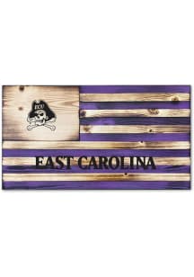 Jardine Associates East Carolina Pirates Wood Etched Flag Sign