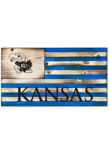 Jardine Associates Kansas Jayhawks Wood Etched Flag Sign