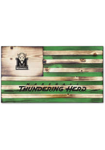 Jardine Associates Marshall Thundering Herd Wood Etched Flag Sign