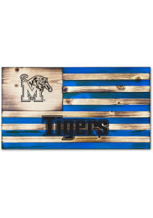 Jardine Associates Memphis Tigers Wood Etched Flag Sign