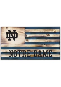 Jardine Associates Notre Dame Fighting Irish Wood Etched Flag Sign