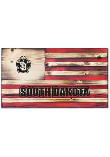 Jardine Associates South Dakota Coyotes Wood Etched Flag Sign