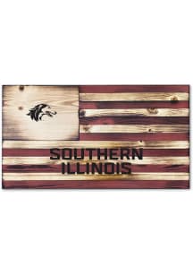 Jardine Associates Southern Illinois Salukis Wood Etched Flag Sign