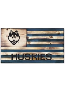 Jardine Associates UConn Huskies Wood Etched Flag Sign