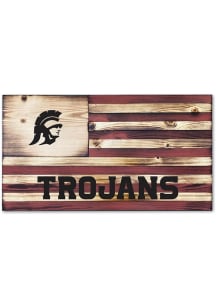 Jardine Associates USC Trojans Wood Etched Flag Sign