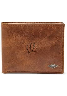 Wisconsin Badgers Fossil RFID Passcase Mens Business Accessories