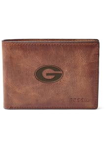 Georgia Bulldogs Fossil Front Pocket Mens Bifold Wallet