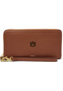 Auburn Tigers Fossil Leather Zip Around Womens Wallets