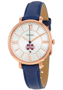 Jardine Associates Mississippi State Bulldogs Fossil Jacqueline Leather Womens Watch