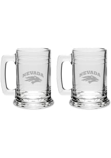 Nevada Wolf Pack Hand Etched Crystal 15oz Colonial Tankard Set Stein