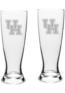Houston Cougars Hand Etched Crystal 23oz Set Pilsner Glass