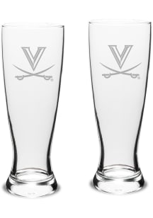 Virginia Cavaliers Hand Etched Crystal 23oz Set Pilsner Glass